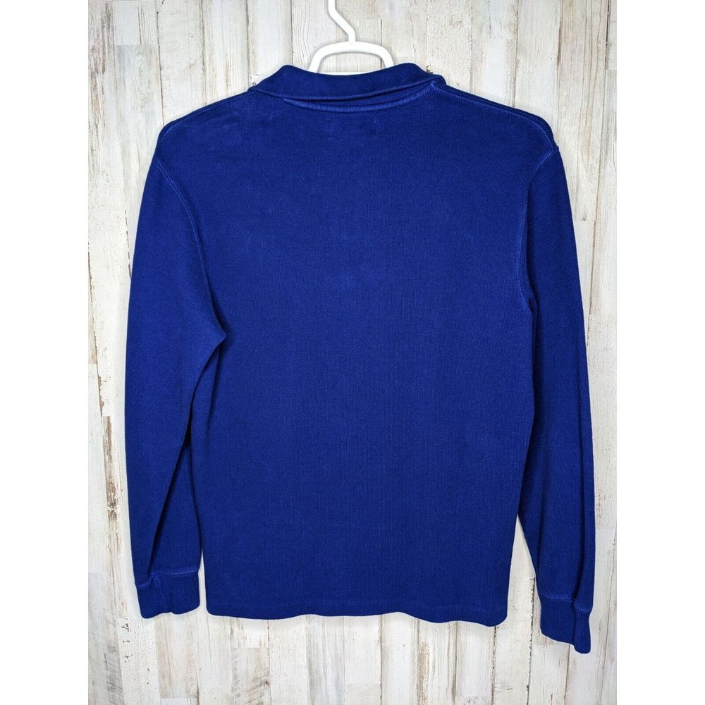 Polo Ralph Lauren‎ Pullover Mens Medium BLUE 1/4 Zipper Sweater Shirt Pony Logo - Picture 6 of 9
